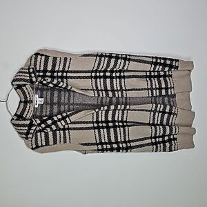 William Rast small tan and black sleeveless layering cardigan